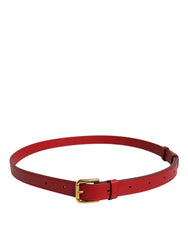 Ceinture Dolce & Gabbana à boucle de taille en métal gravée du logo rouge