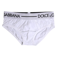 Dolce & Gabbana Weiße Baumwoll-Stretch-Slips