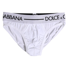 Culotte Dolce & Gabbana blanche en coton stretch, coupe classique