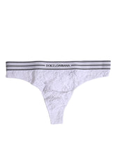 Culotte Dolce & Gabbana en nylon blanc avec fond en dentelle florale