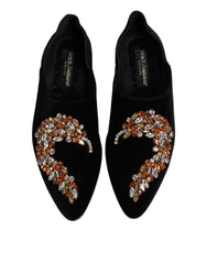 Mocassins Dolce & Gabbana en velours noir orné