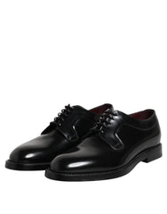Chaussures Derby habillées à lacets en cuir de veau noir Dolce & Gabbana