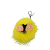 Porte-clés Fendi en fourrure jaune