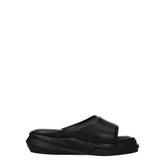 Alyx Black Leather Slippers Sandals