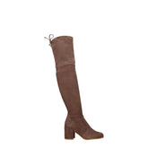 Stuart Weitzman Overknee-Stiefel aus beigefarbenem Leder
