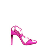 The Attico Pink Satin Stiletto Heels Sandals
