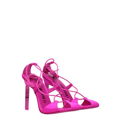The Attico Pink Satin Stiletto Heels Sandals