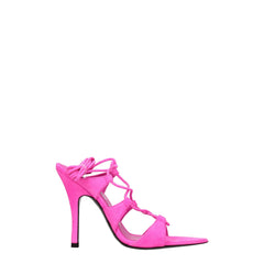 The Attico Pink Leather Stiletto Heels Sandals