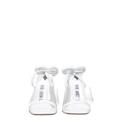 The Attico White Leather Stiletto Heels Sandals
