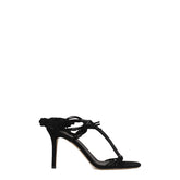 Isabel Marant Black Leather Stiletto Heels Sandals