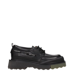 Off-White Black Leather Slip-On Loafers