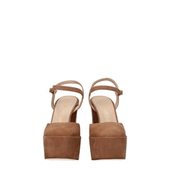 Stuart Weitzman Beige Leather Platforms