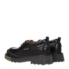 Off-White Black Leather Slip-On Loafers