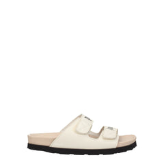 Palm Angels Beige Leather Flat Sandals