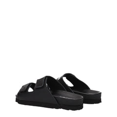 Palm Angels Black Leather Flat Sandals