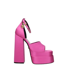 Versace Pink Satin Platforms