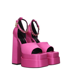 Versace Pink Satin Platforms