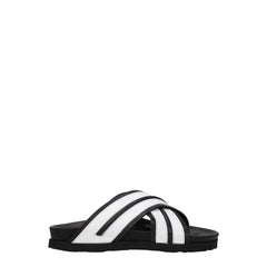 Palm Angels White Leather Slippers Sandals
