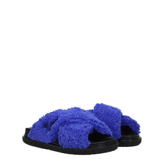Marni Purple Fabric Slippers Sandals