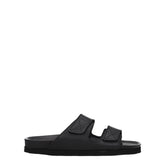 Palm Angels Black Leather Slippers Sandals