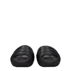 Balmain Black Leather Slippers Sandals