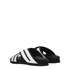 Palm Angels White Leather Slippers Sandals