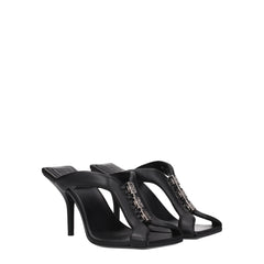 Givenchy Black Leather Stiletto Heels Sandals