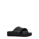 Jil Sander Black Leather Slippers Sandals