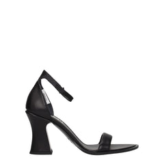 Premiata Black Leather Flat Sandals