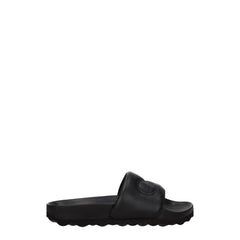 Off-White Black Leather Slippers Sandals