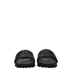 Off-White Black Leather Slippers Sandals
