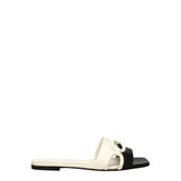 Valentino Garavani Black Leather Slippers Sandals