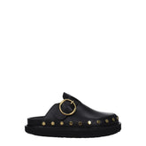 Isabel Marant Black Leather Slippers Sandals