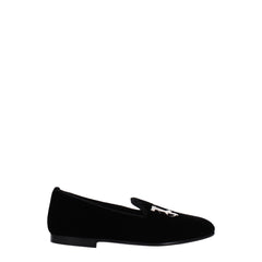 Palm Angels Black Velvet Slip-On Loafers