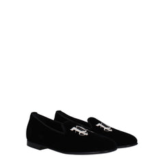 Palm Angels Black Velvet Slip-On Loafers