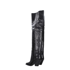 Isabel Marant Black Leather Over The Knee