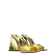 The Attico Gold Leather Platforms