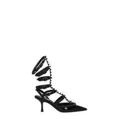 Valentino Garavani Black Leather Stiletto Heels Sandals