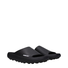Ambush Black Cotton Slippers Sandals