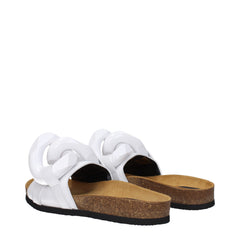 Jw Anderson White Leather Slippers Sandals
