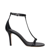 Isabel Marant Black Leather Stiletto Heels Sandals