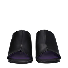 Stella McCartney Black Leather Stiletto Heels Sandals