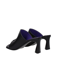 Stella McCartney Black Leather Stiletto Heels Sandals