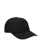 Valentino Garavani Black Cotton Caps (Baseball Hat)