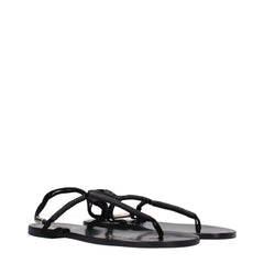 Isabel Marant Black Leather Flip-Flop Sandals