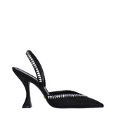 Stuart Weitzman Black Satin Stiletto Heels Sandals