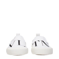 Valentino Garavani White Fabric Slip-On Loafers