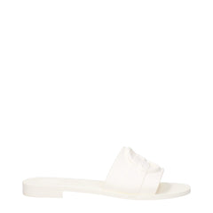 Moncler White Cotton Slippers Sandals