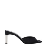 The Attico Black Satin Stiletto Heels Sandals