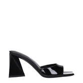 The Attico Black Leather Stiletto Heels Sandals